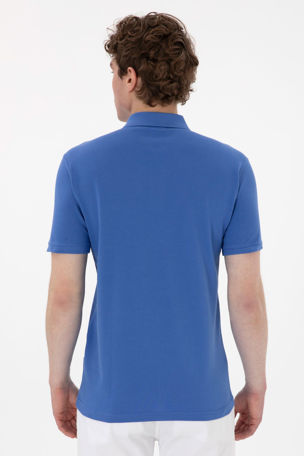 Erkek Slim Fit Polo Yaka _ndigo Basic Ti__rt - U.s. polo assn фото 5