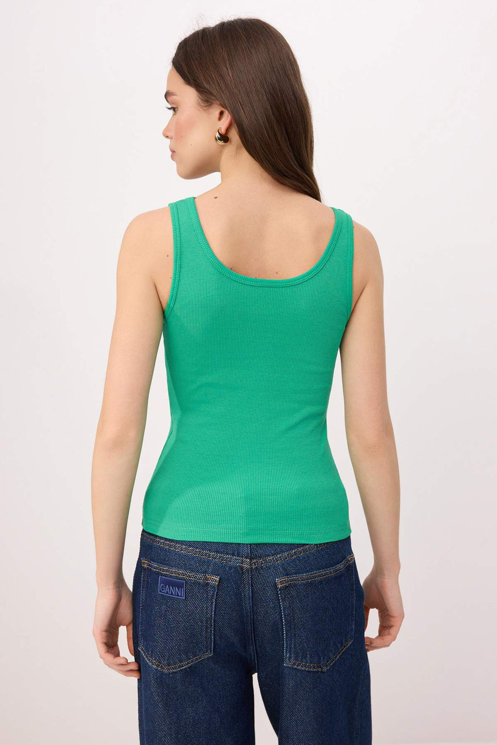 TRENDYOLMILLA Beyaz Fitted/Vucuda Oturan Havuz Yaka Fitilli Esnek Orme Atlet TWOSS22AL0042  фото 57
