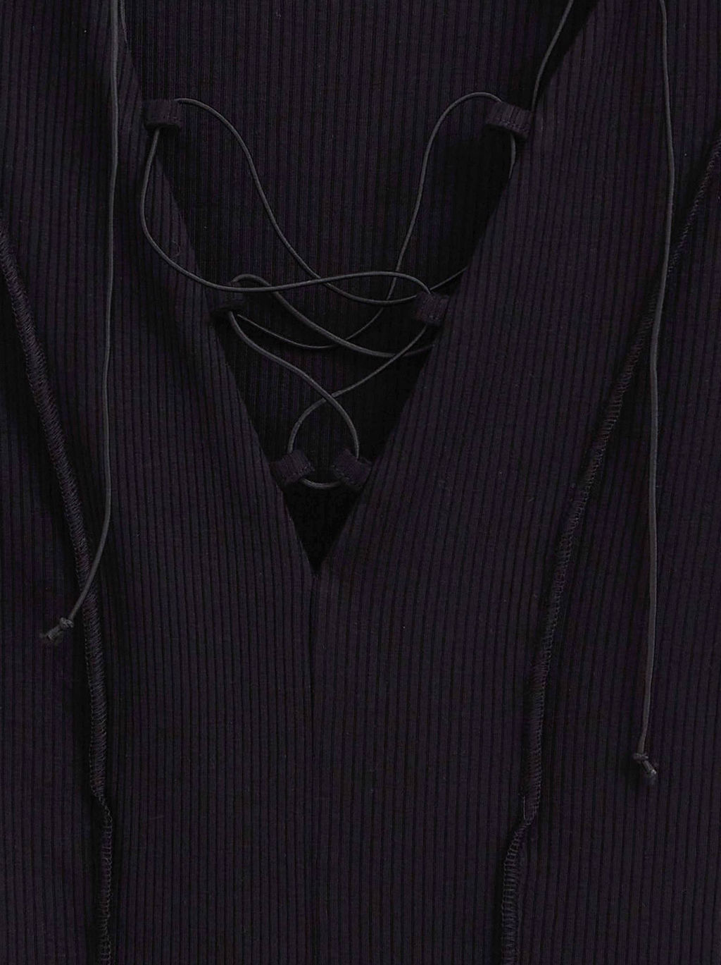CONTE Боди в рубчик на шнуровке с декоративными швами LBD 2625 black - Conte elegant фото 7
