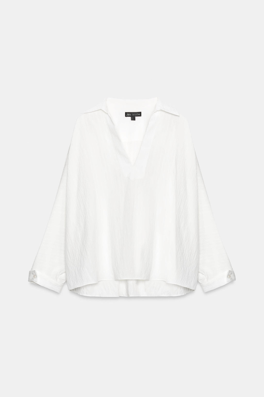 CAMISA OVERSIZE ESTRUCTURA ZW COLLECTION / Blanco roto - Zara фото 6