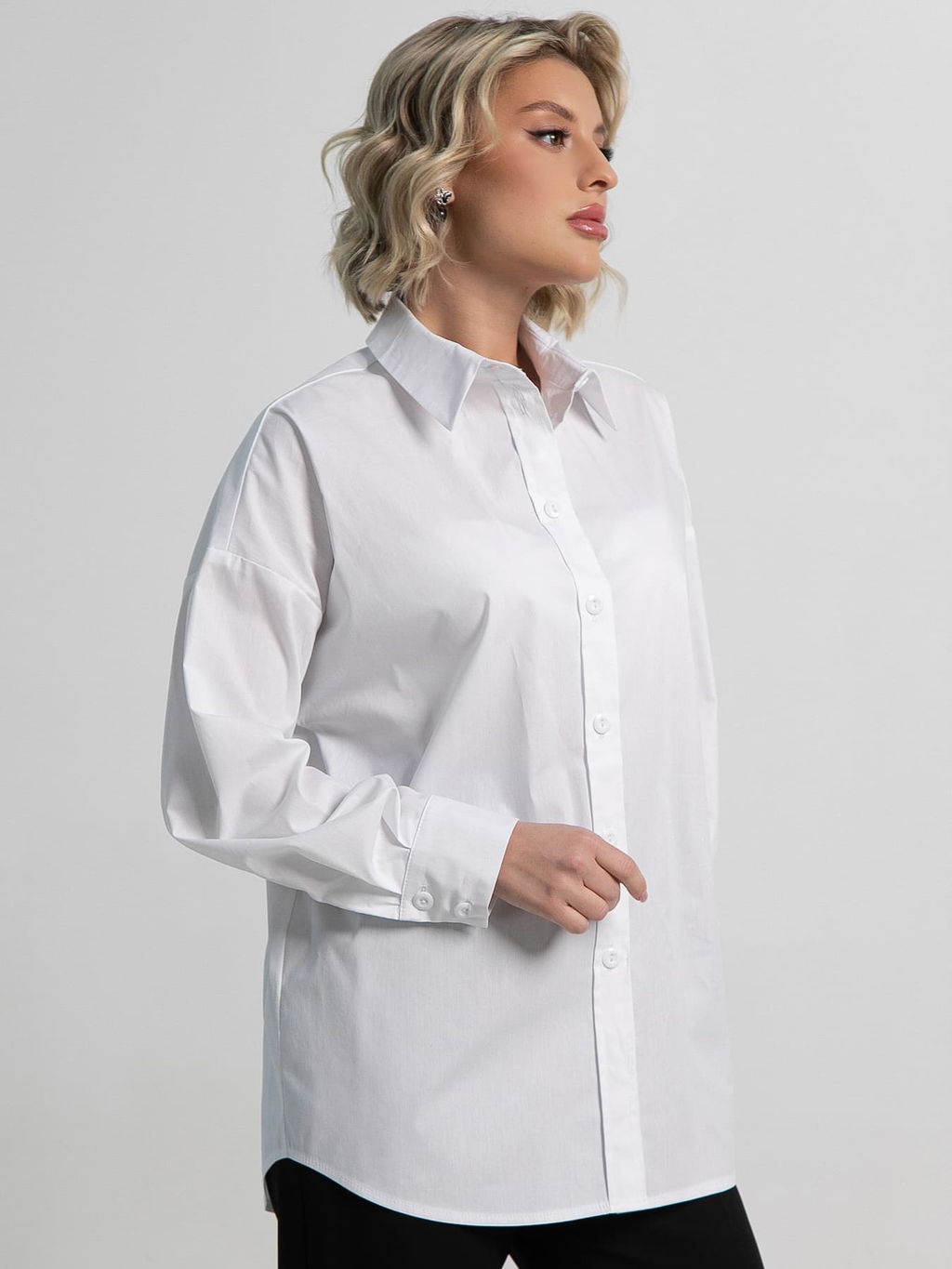 Рубашка хлопковая Рина (белая) Б15260-53М - Lt collection фото 7