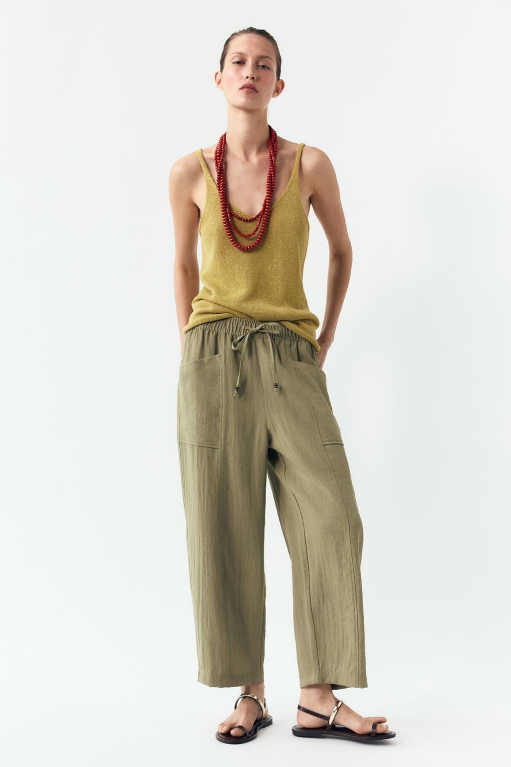 RUSTIC TROUSERS WITH ELASTIC WAIST