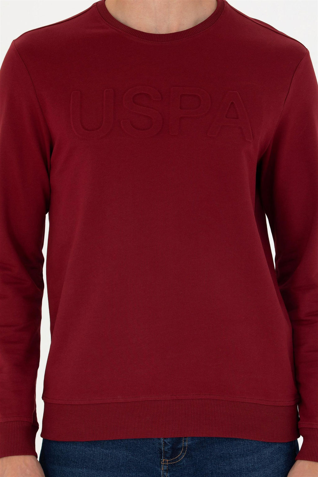 U. S. Polo Assn / Мужской бордово-красный базовый свитшот - U.s. polo assn фото 13