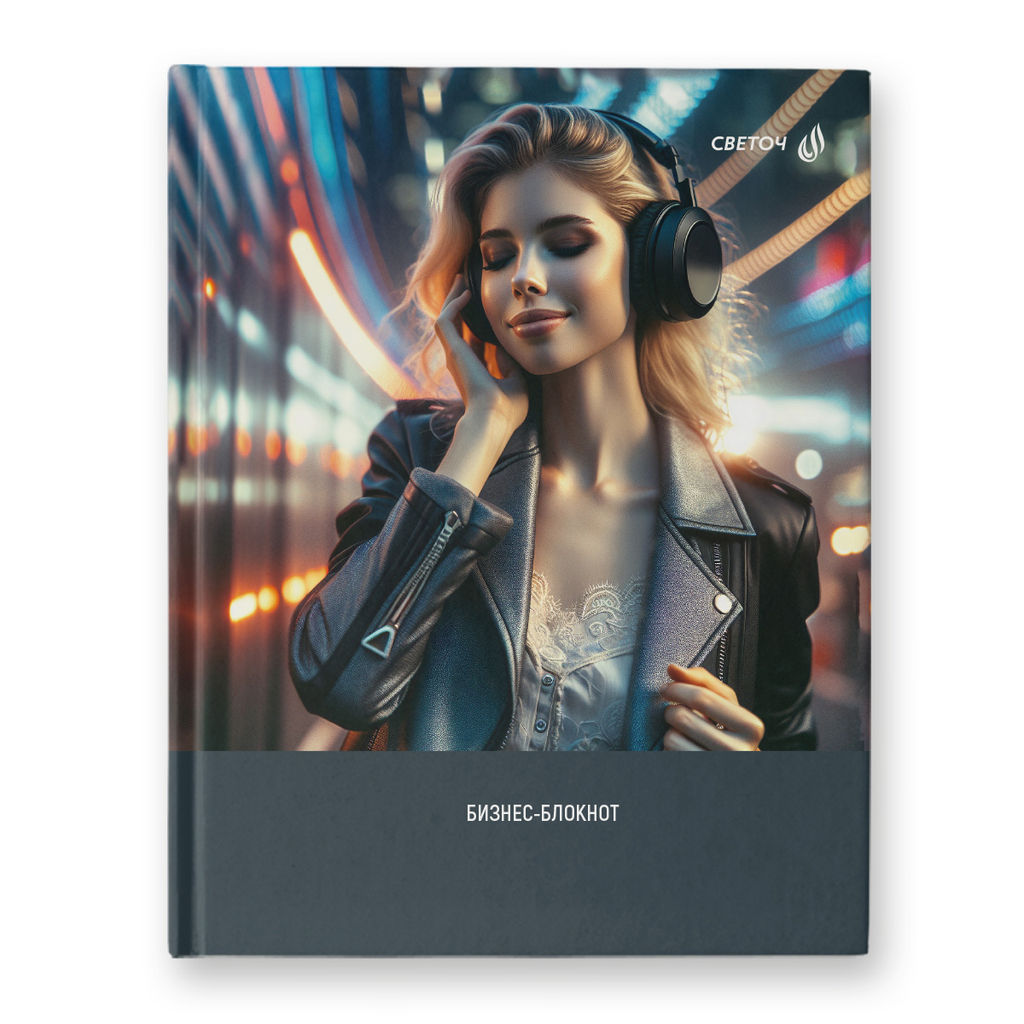 Светоч Бизнес-блокнот, матовая ламинация + выборочный лак, ББ99 A5+ 80 л. 22 шт. клетка Музыка души 01160