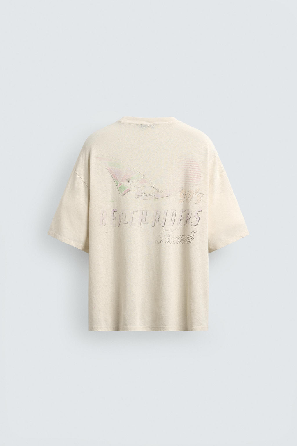 CAMISETA LAVADA ALGOD?N - LINO HAWAII / Blanco roto
