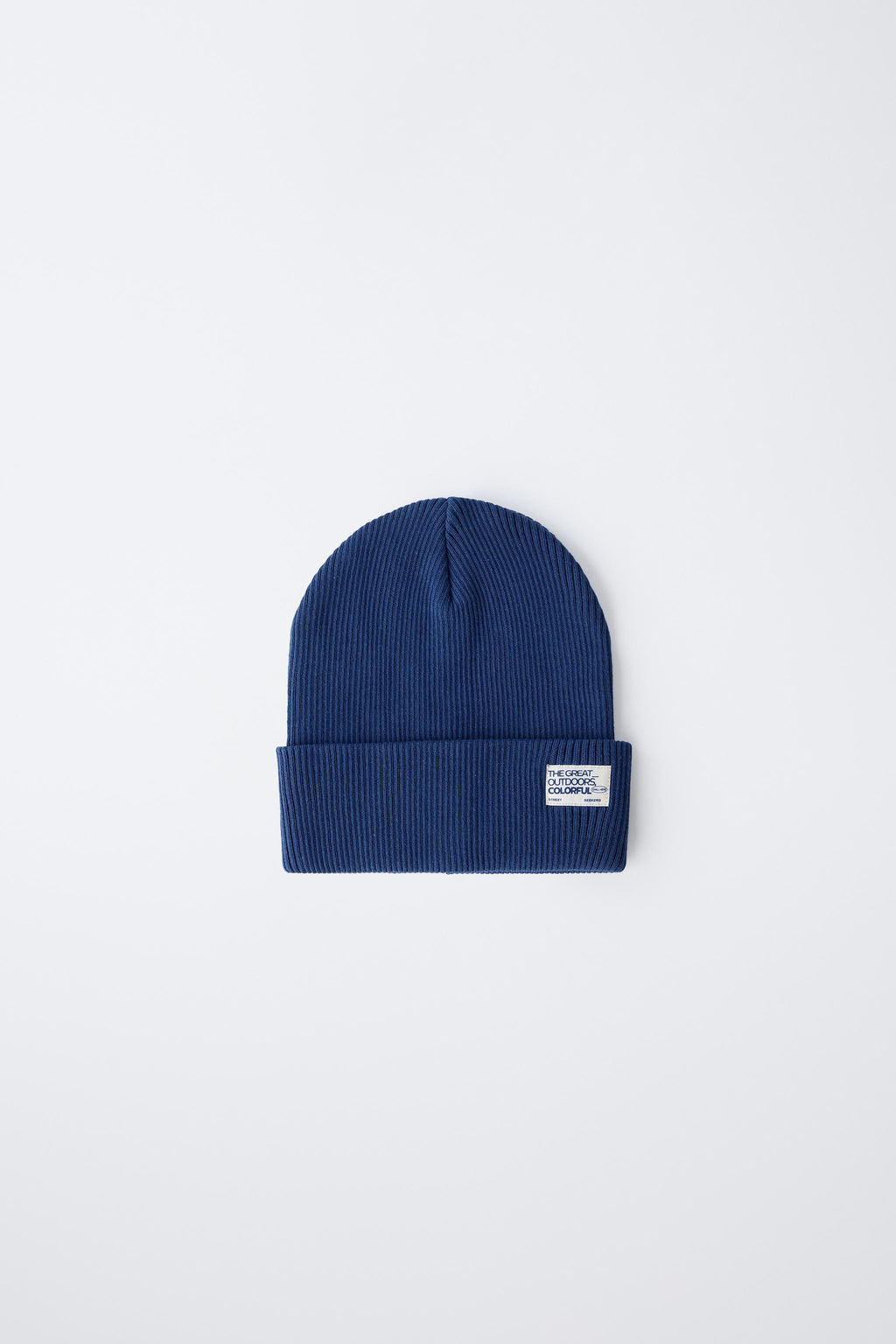 RIBBED KNIT BEANIE WITH LABEL