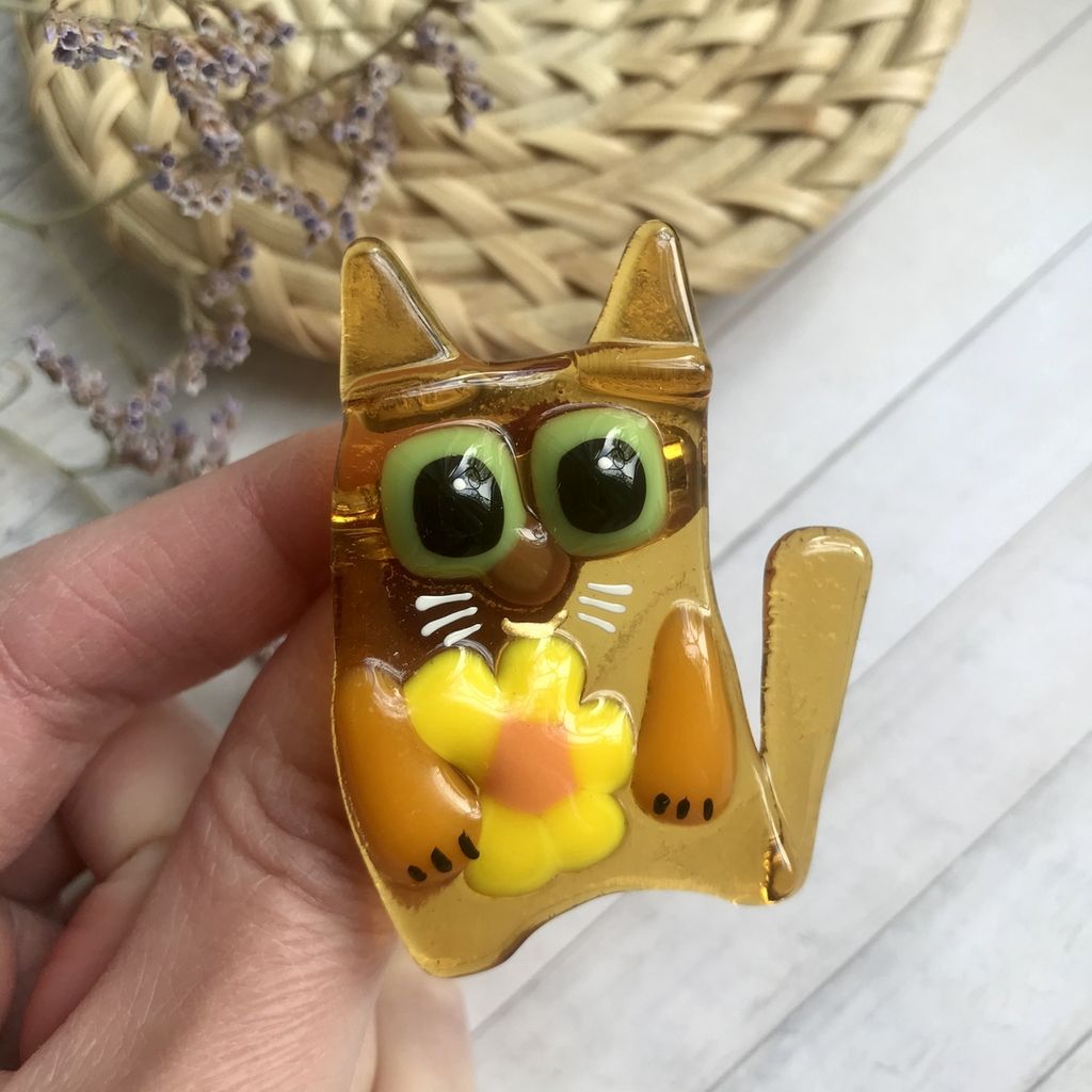 Магнит Кот с ромашкой - Стрекоза фото 3