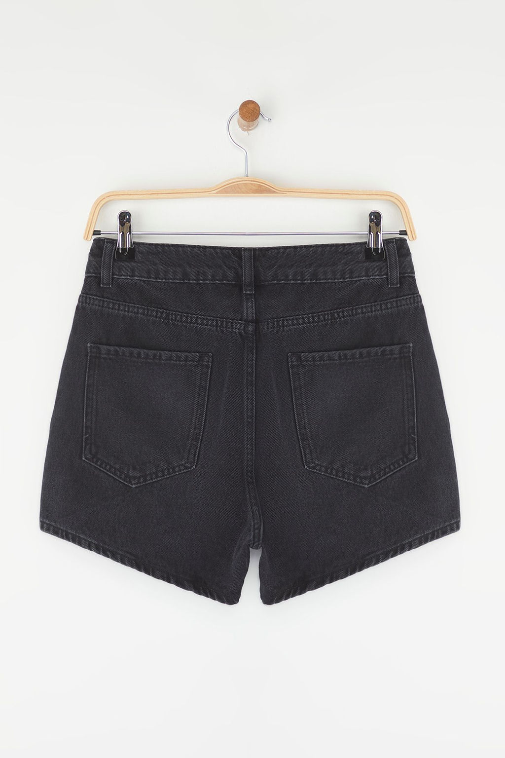 Siyah More Sustainable Yuksek Bel City Boy Denim Sort TWOSS25SR00178