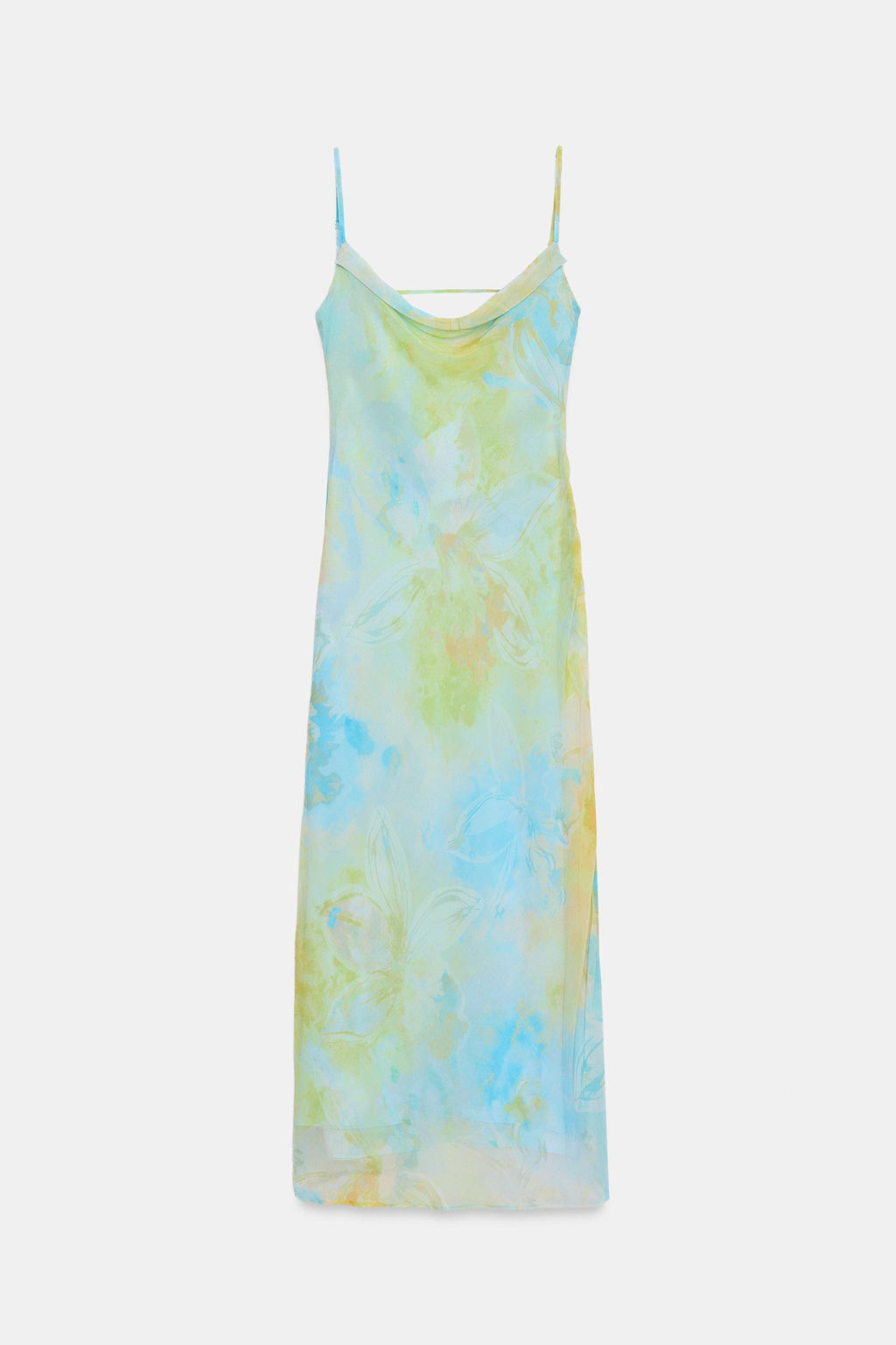 VESTIDO MIDI DRAPEADO ESTAMPADO / Azules - Zara фото 5