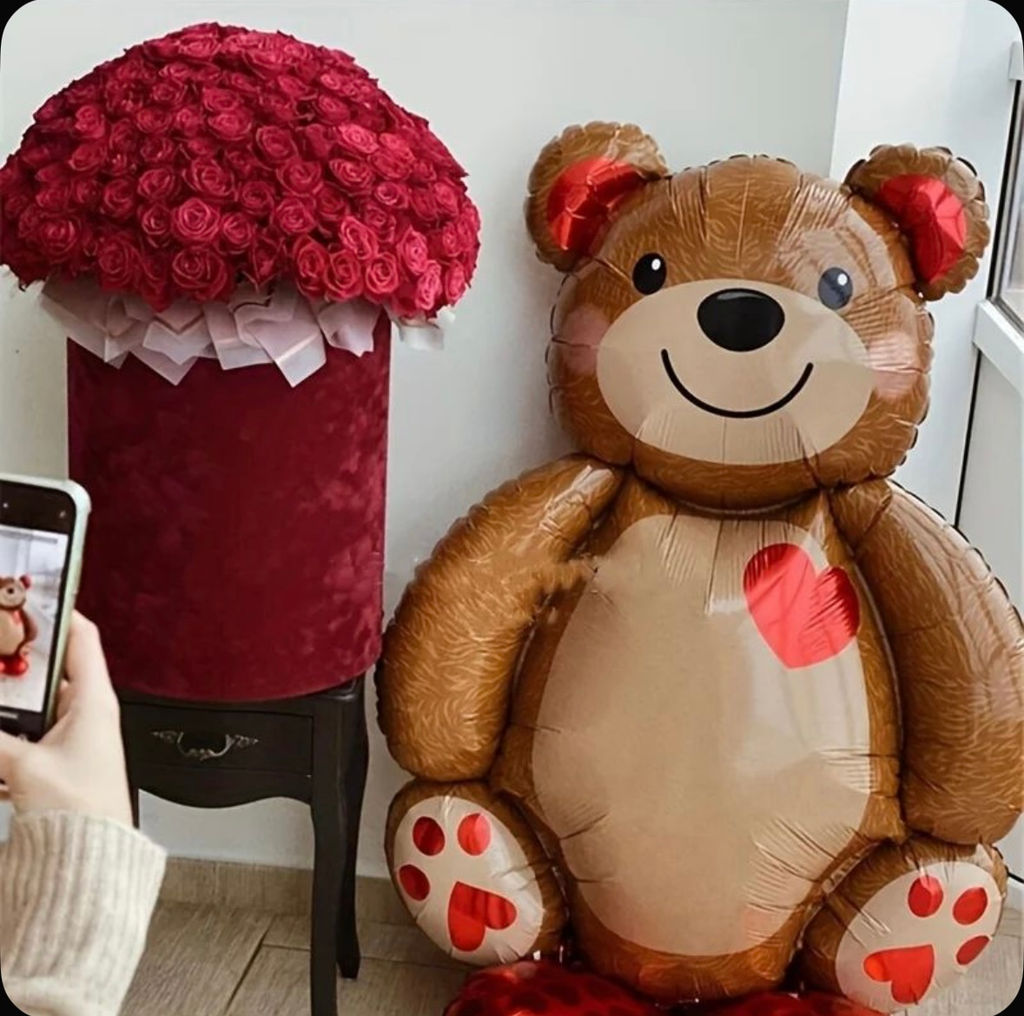 Фольгированный шар Медведь с сердцем 65*90 см. 9046744