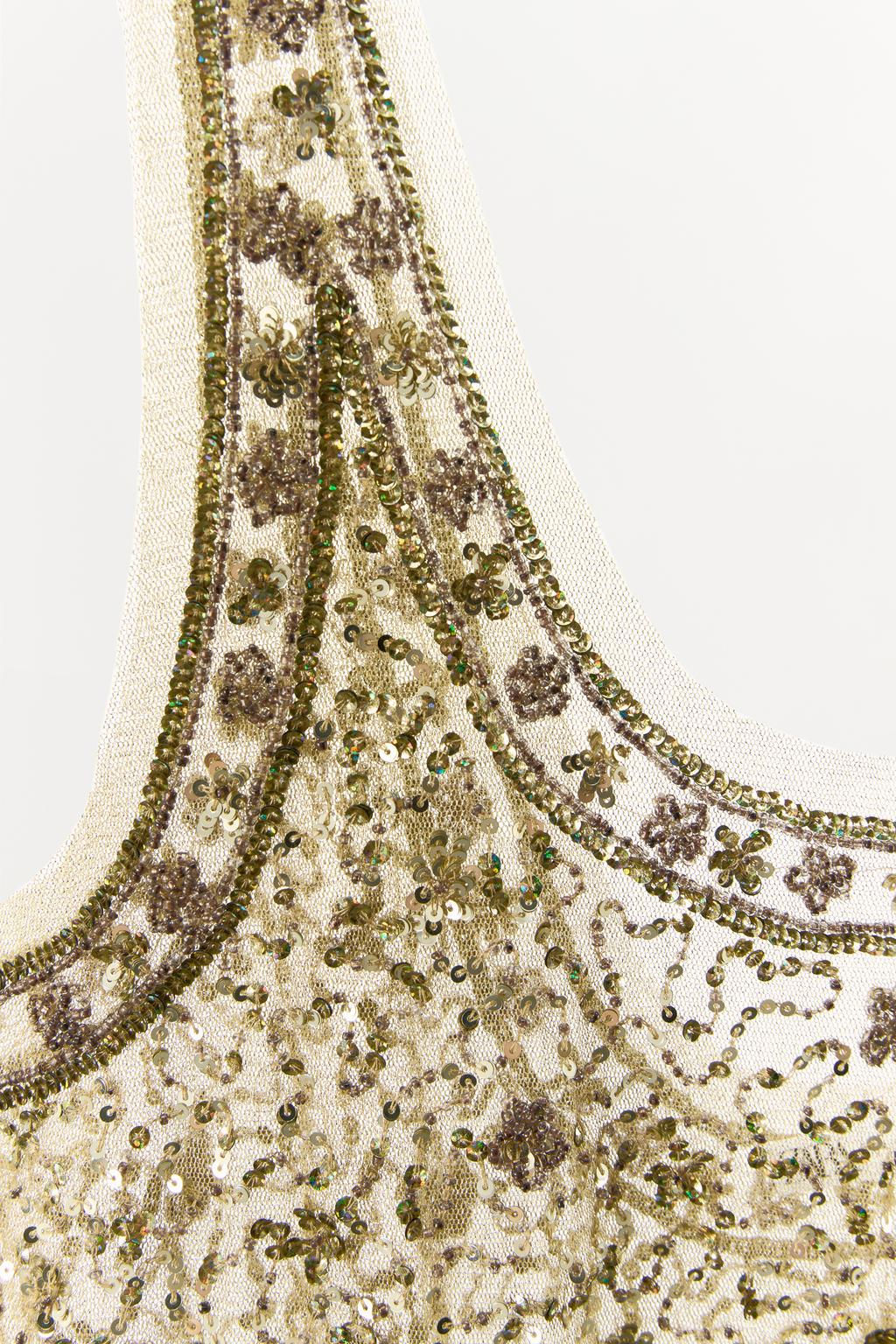 RHINESTONE TOP WITH BEADING - Zara фото 4