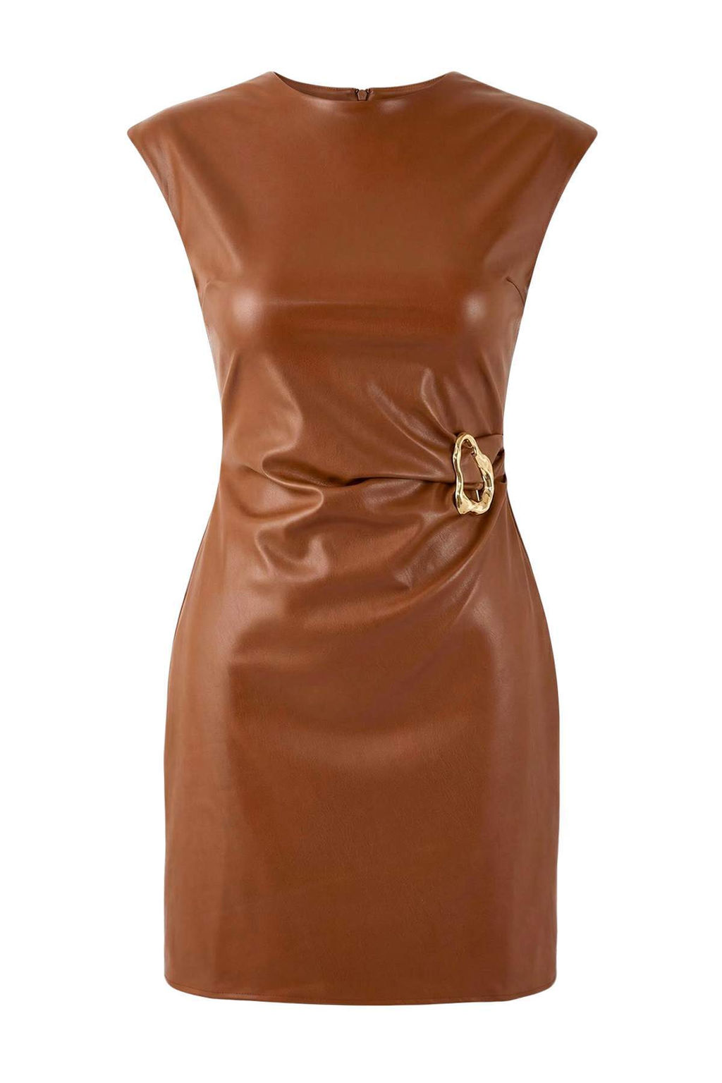 Kahverengi Duz K?sa / Mini Dokuma Elbise TWOAW26EL00336