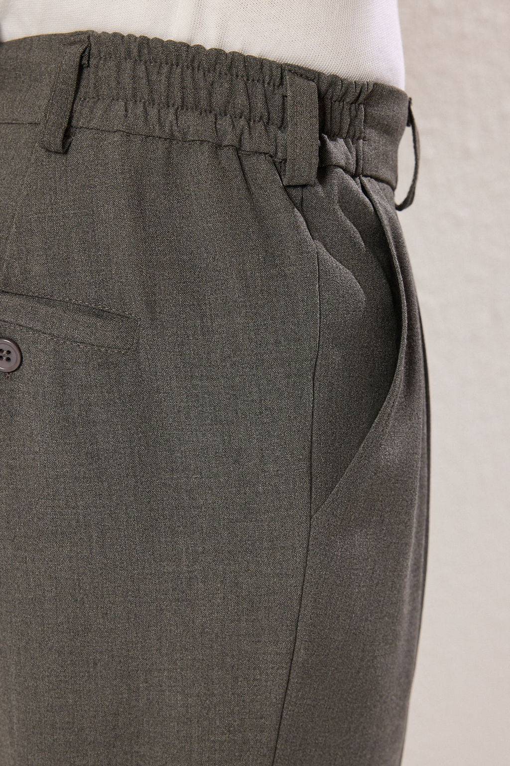 Gri Wideleg Baggy Rahat Kal?p More Sustinable Dokuma Kumas Pantolon TMNSS25PL00009