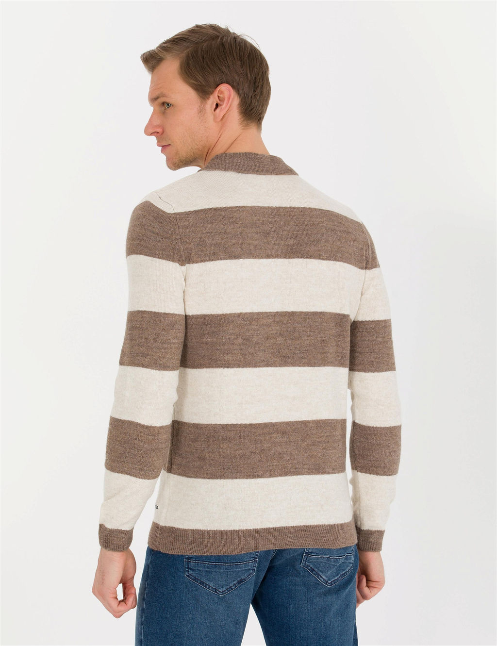 Vizon Melanj Slim Fit D__meli Polo Yaka Triko Kazak