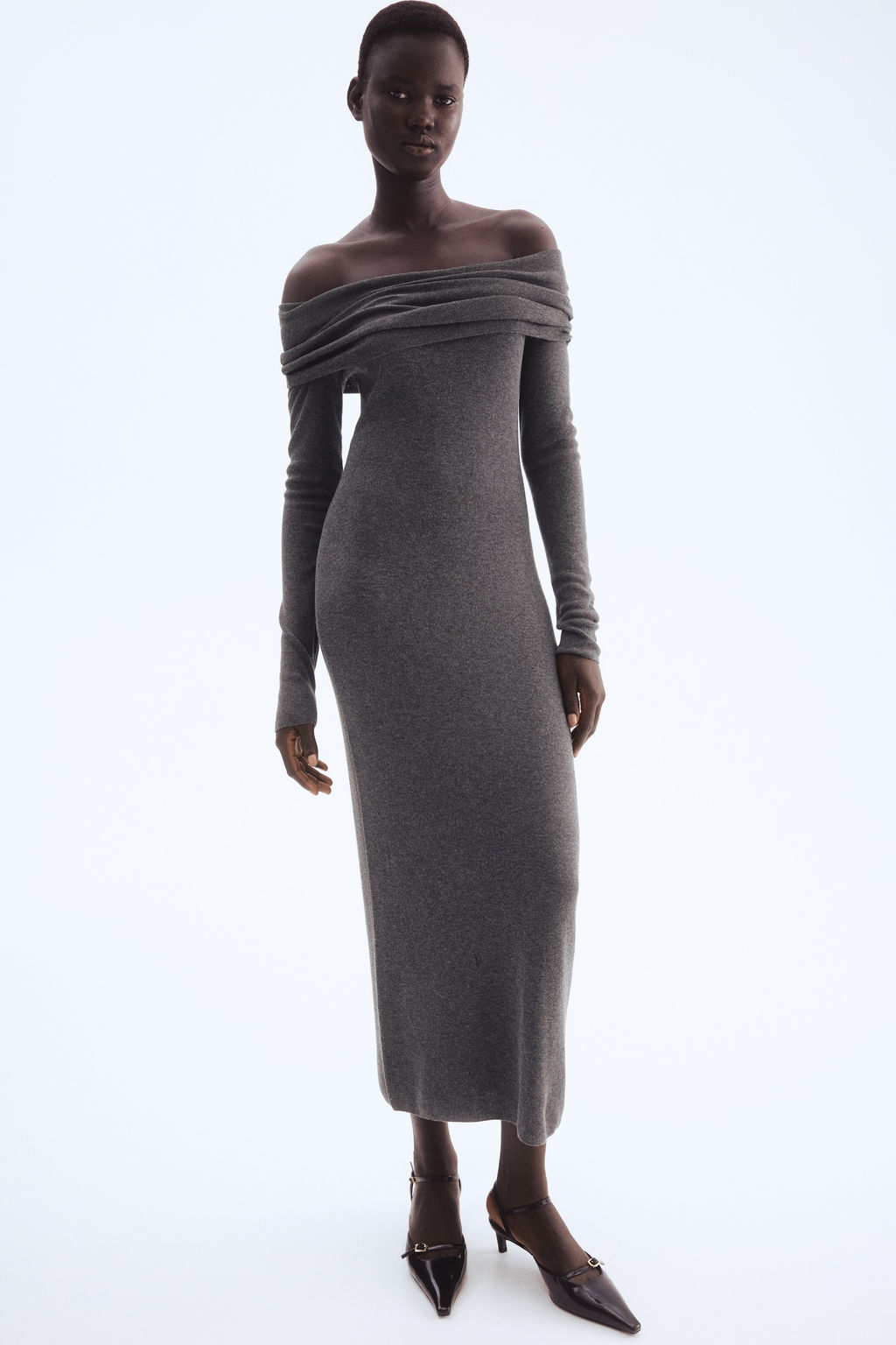 Vestido off-the-shoulder - H&m фото 5