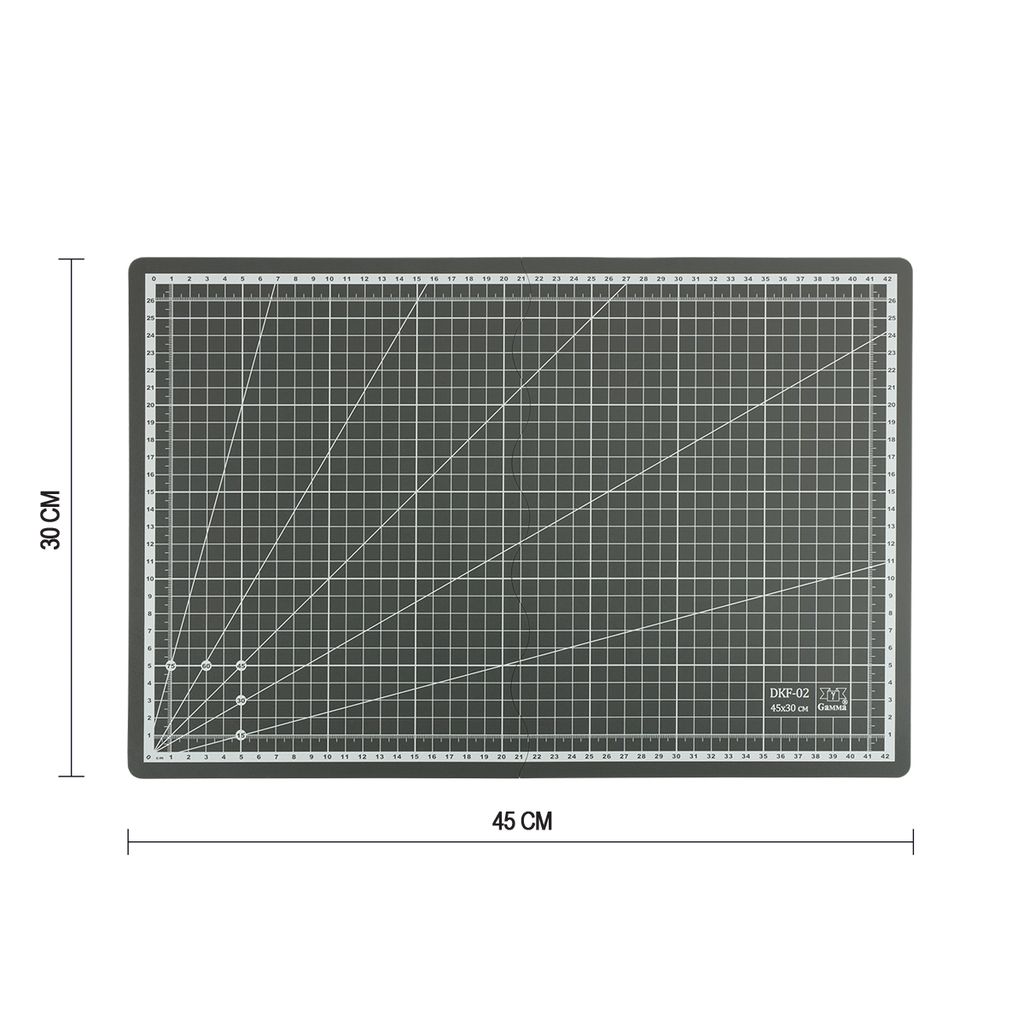 Gamma DKF-02 Мат для кроя складной ПВХ 45 см х 30 см в пакете формат А3/серый