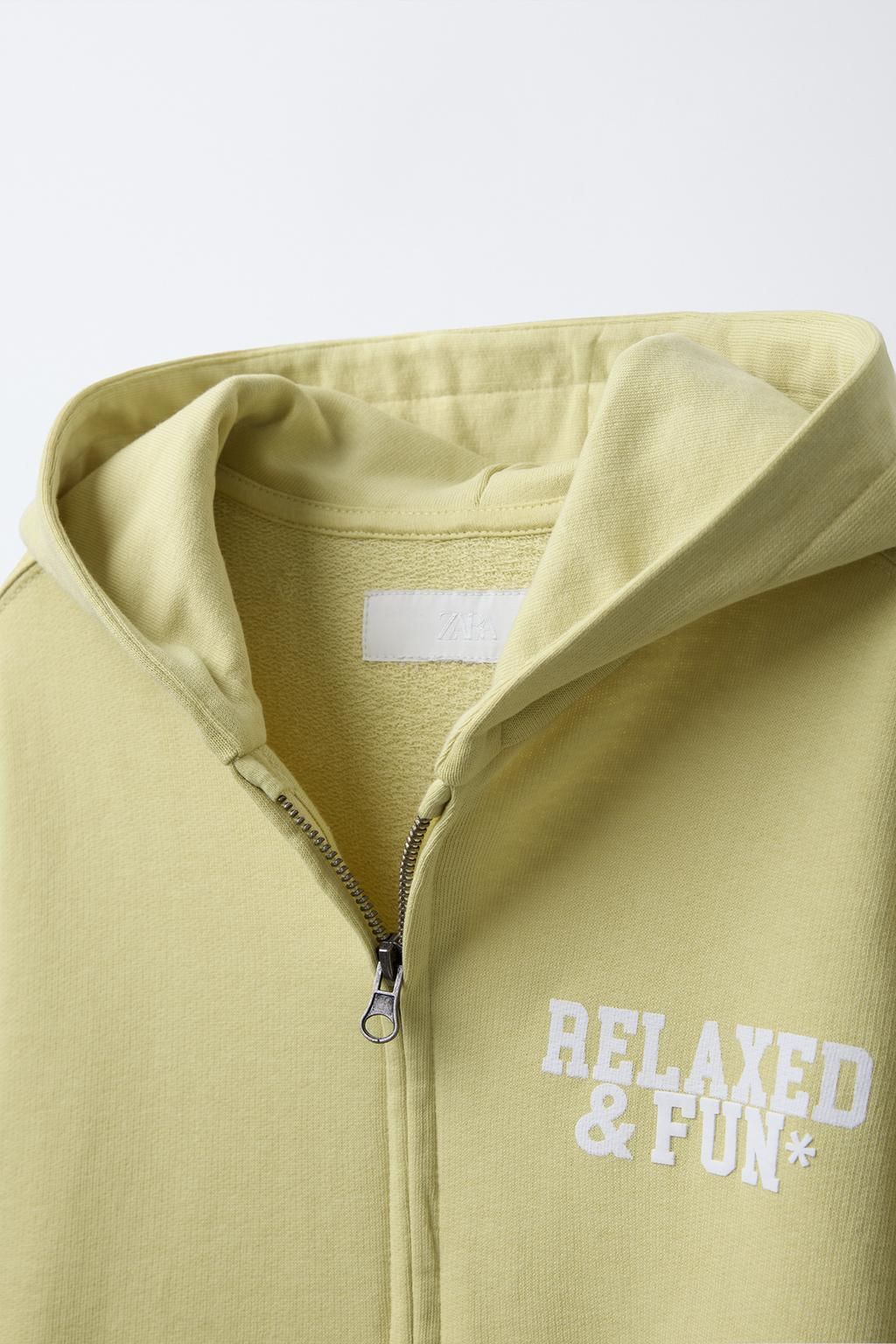 QUARTER-ZIP SWEATSHIRT WITH SLOGAN - Zara фото 4