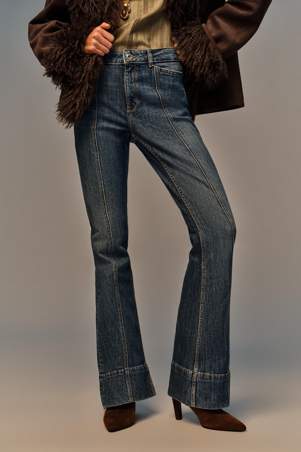 Z1975 MID-WAIST FLARE SEAM JEANS - Zara фото 2