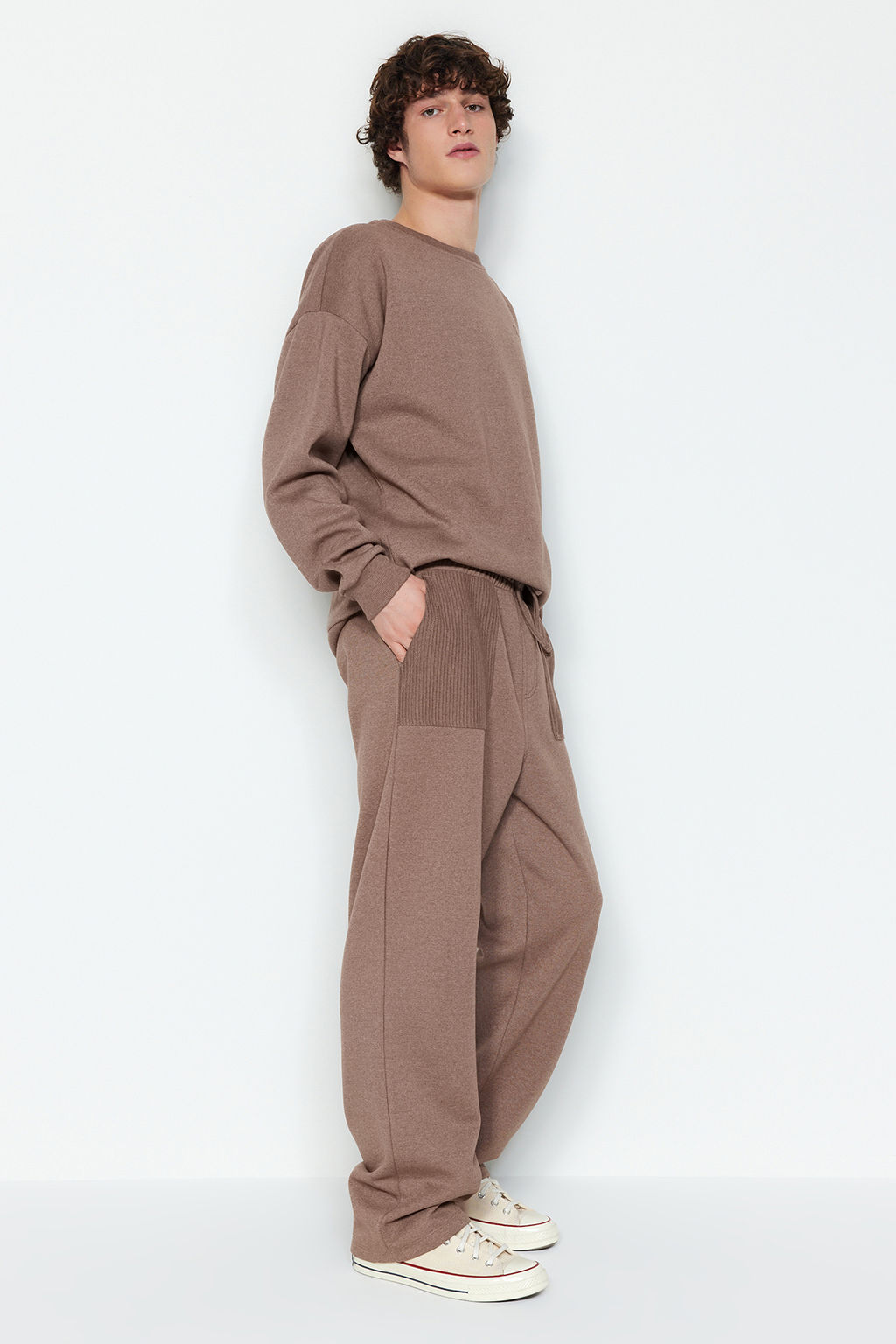 TRENDYOL MAN Vizon Oversize/Genis Kesim Cebi Dokulu Kumas Detayl? Ac?k Paca Esofman Alt? TMNAW24EA00025 - Trendyolmilla фото 9