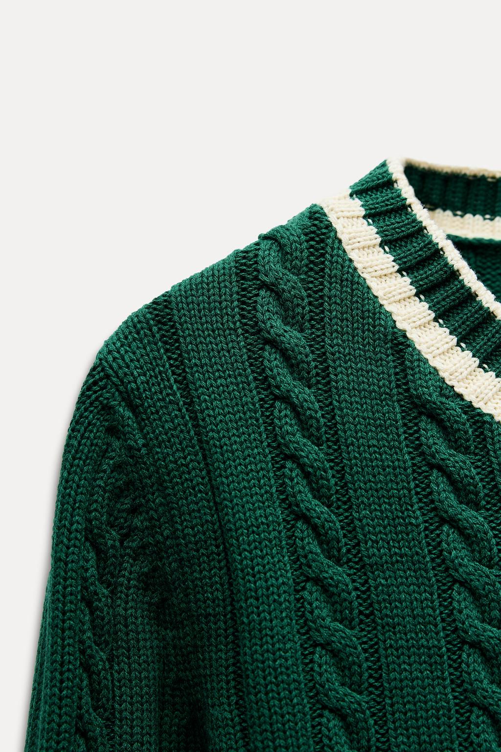 CABLE KNIT SWEATER - Zara фото 10