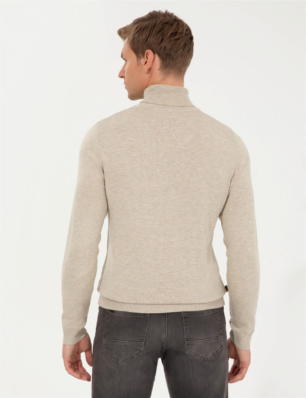 Kum Melanj Slim Fit Bal_k__ Yaka Basic Triko Kazak - Pierre cardin фото 5