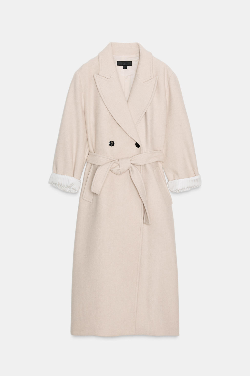 LONG WOOL COAT WITH BELT - Zara фото 7