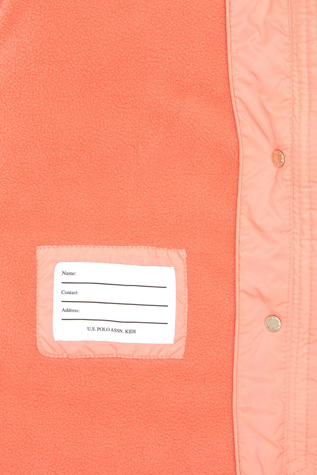 Пальто лососевого цвета для девочки - U.s. polo assn фото 4