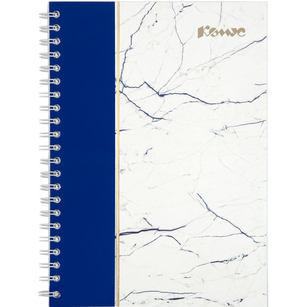 Тетрадь общая А4 120л Комус Мрамор Синий клетка,80г,греб,карт,фольга,УФ-лак  фото 2