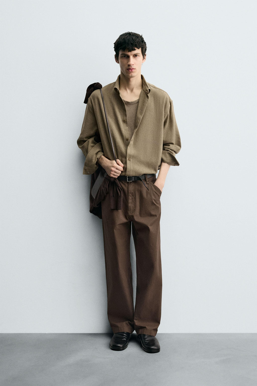 COTTON BLEND TEXTURED SHIRT