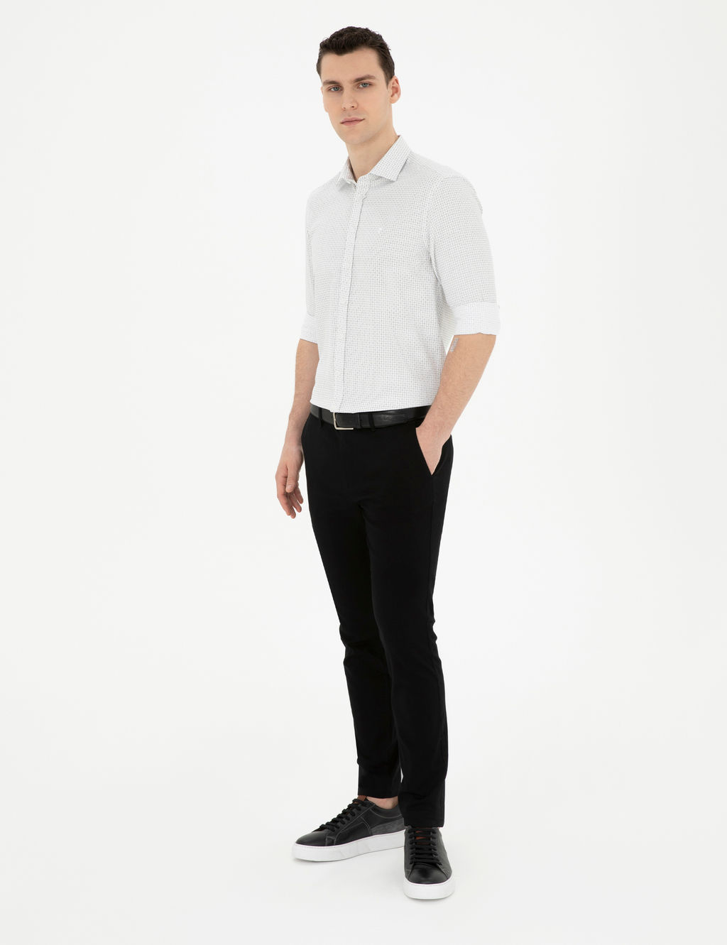 Siyah Slim Fit Kanvas Pantolon