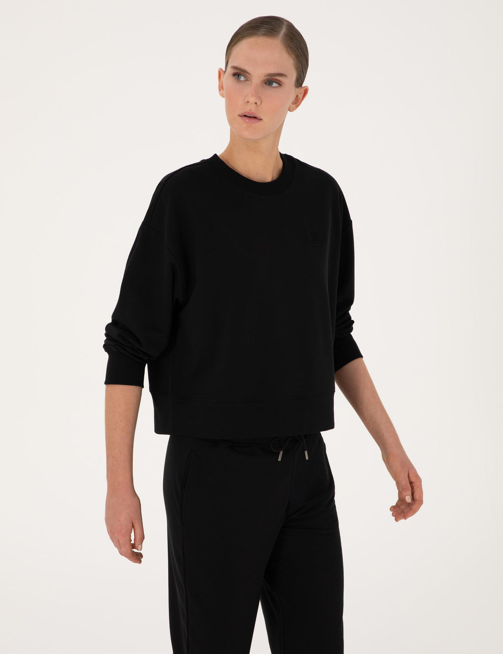 Siyah Oversize Sweatshirt - Pierre cardin фото 3