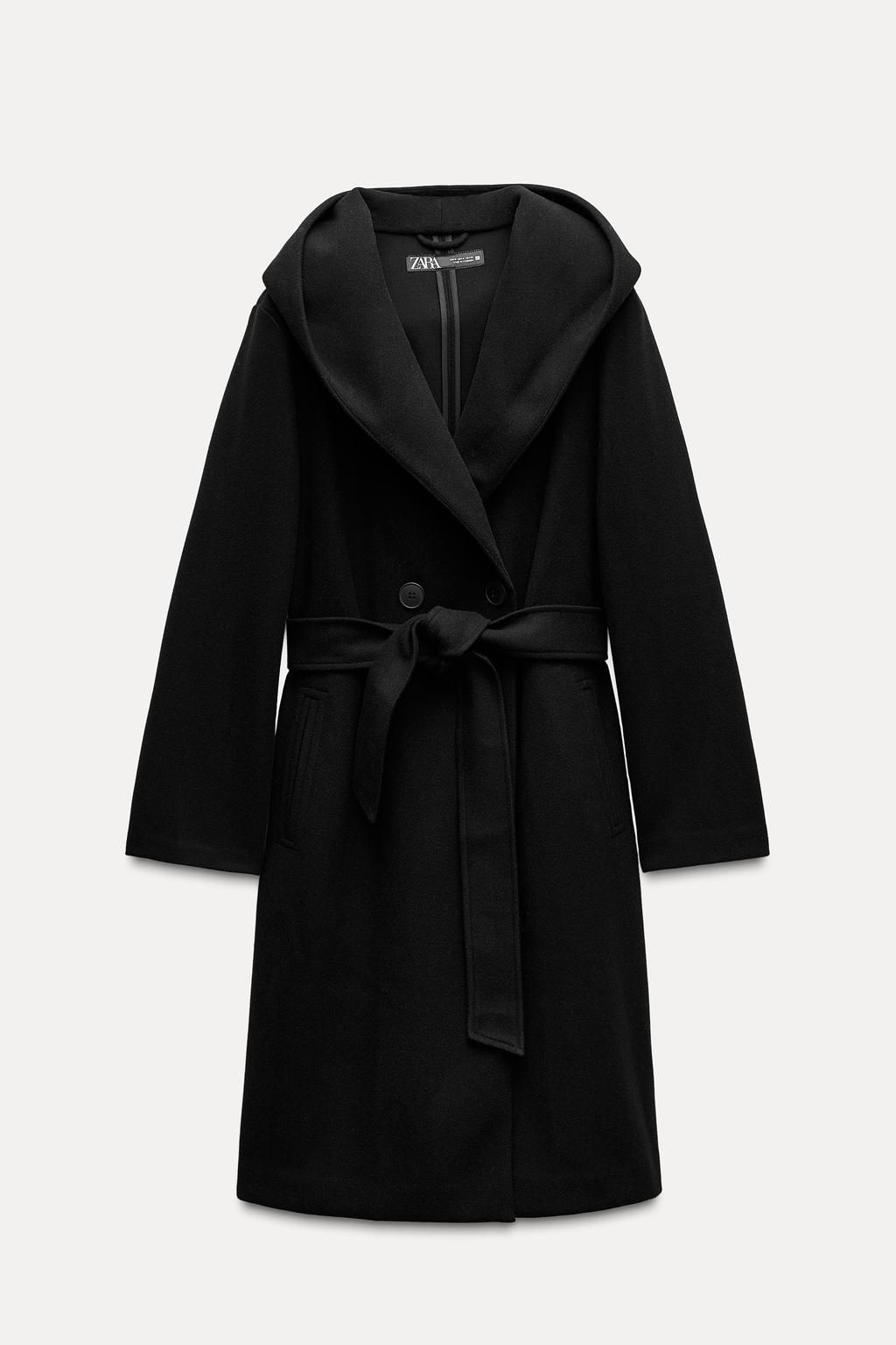 SOFT HOODED BELTED COAT - Zara фото 4