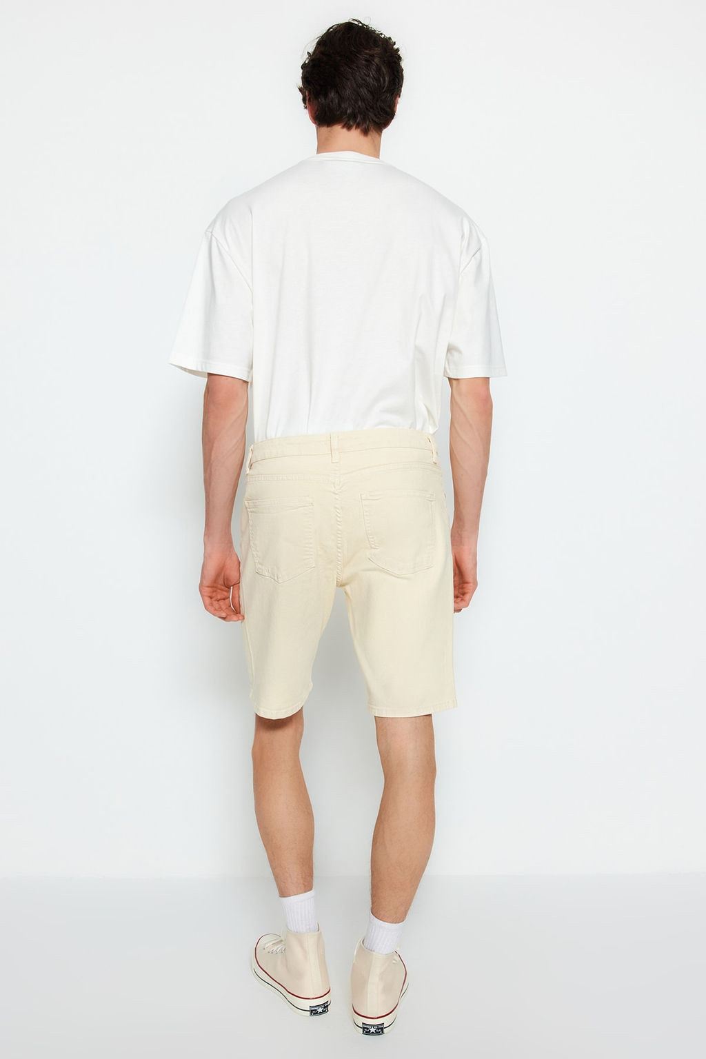 Bej Regular Fit Esnek Kumas Denim Kot Sort & Bermuda TMNSS23SR00067