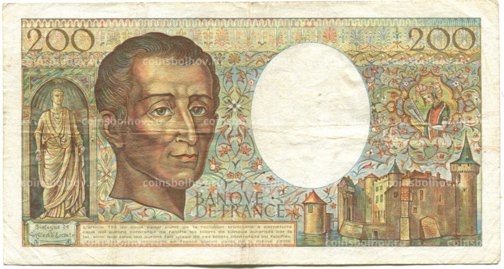 Банкнота 200 франков 1983 года Франция