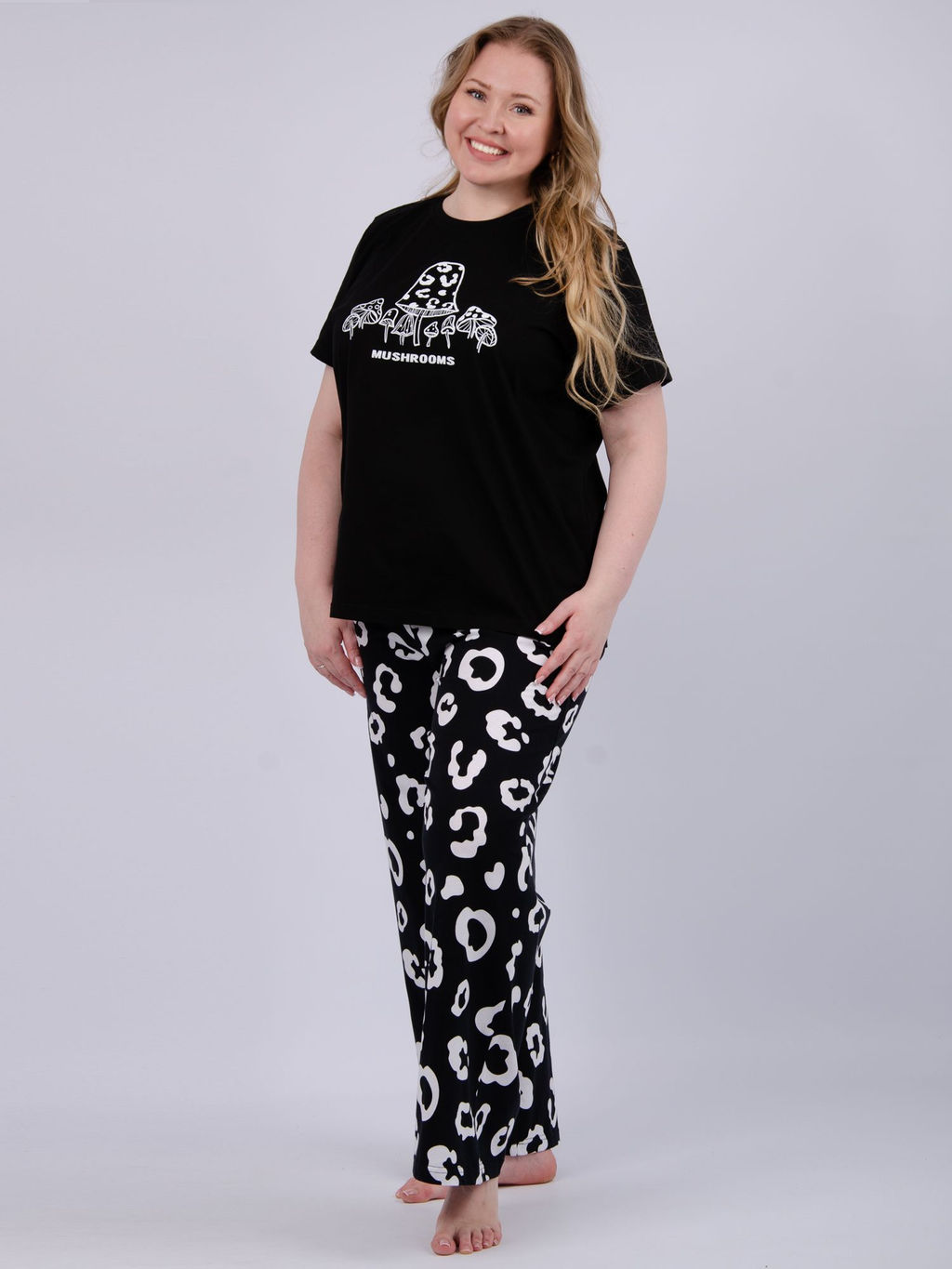 Пижама Грибочки, трикотаж - Малина фото 7