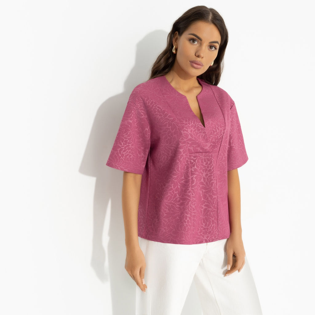 Блуза свободного кроя, Позиция лидера (pink) - Charutti фото 4