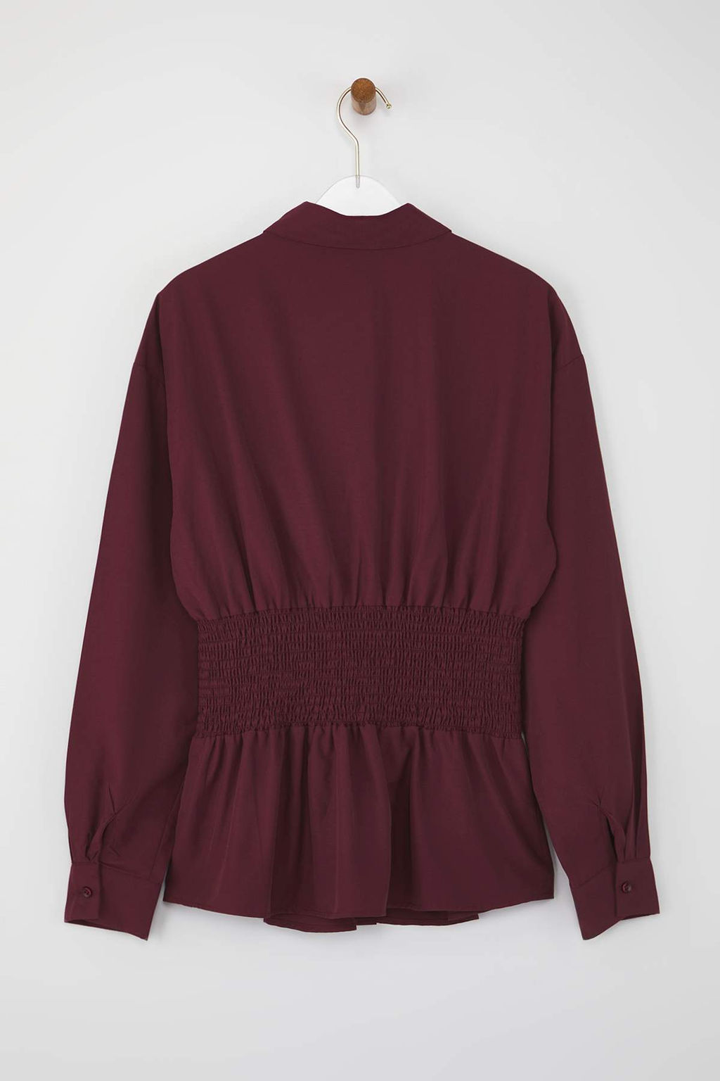 Bordo Bele Oturan Gipe Detayl? Gomlek TWOAW26GO00008 - Trendyolmilla фото 7