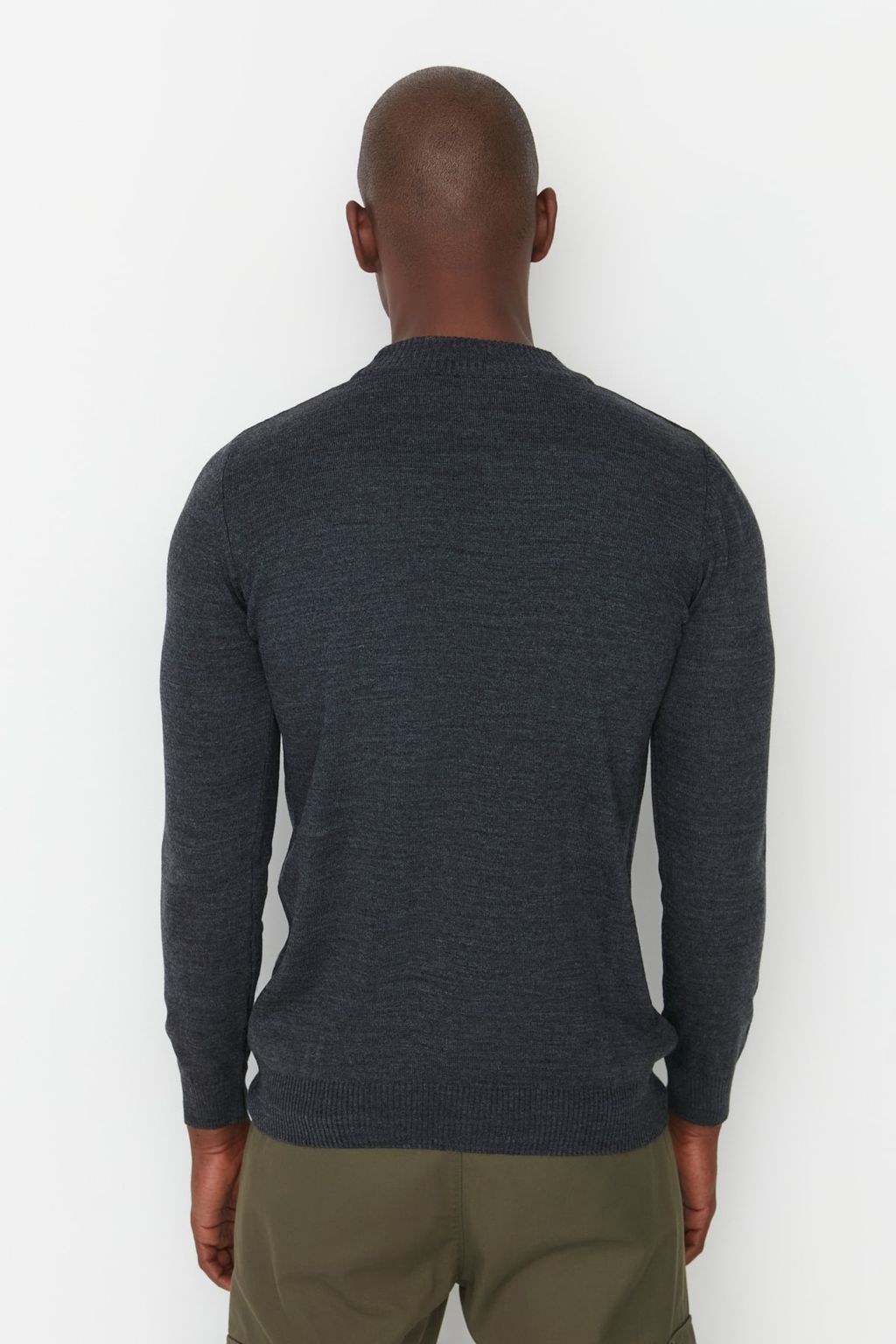 TRENDYOL MAN Siyah Slim Fit Dar Kesim Yar?m Bal?kc? Yaka Basic Kazak TMNAW21KZ0758 - Trendyolmilla фото 13