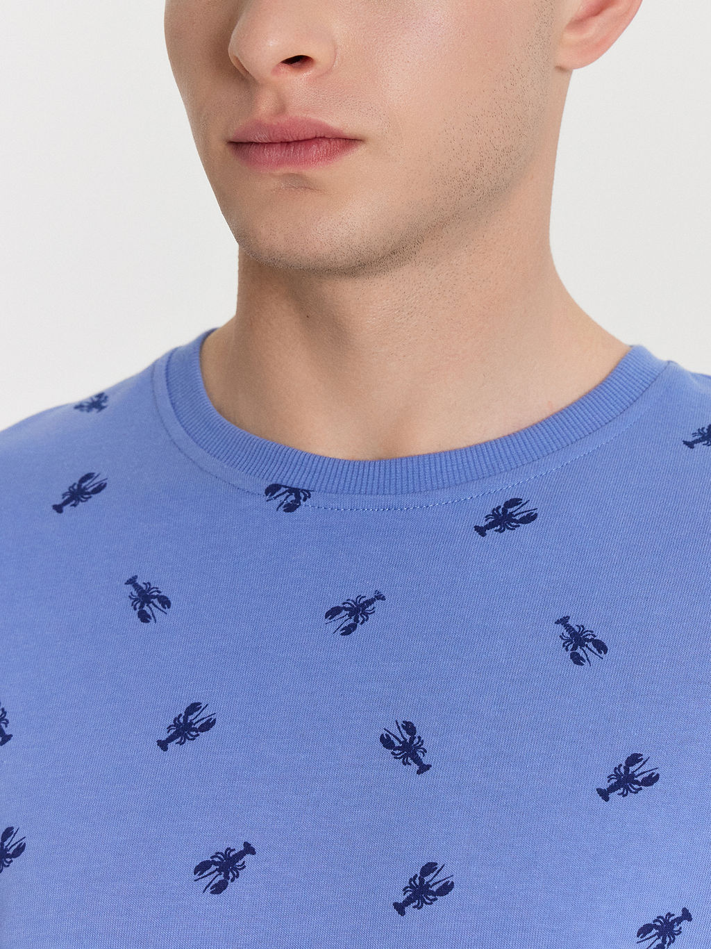 Футболка мужская синяя с принтом лобстеры - Mark formelle фото 4