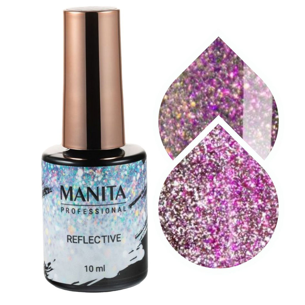 Manita Professional Гель-лак для ногтей светоотражающий с хлопьями юки / Multichrome Reflective №07, 10 мл MP101127  фото 2