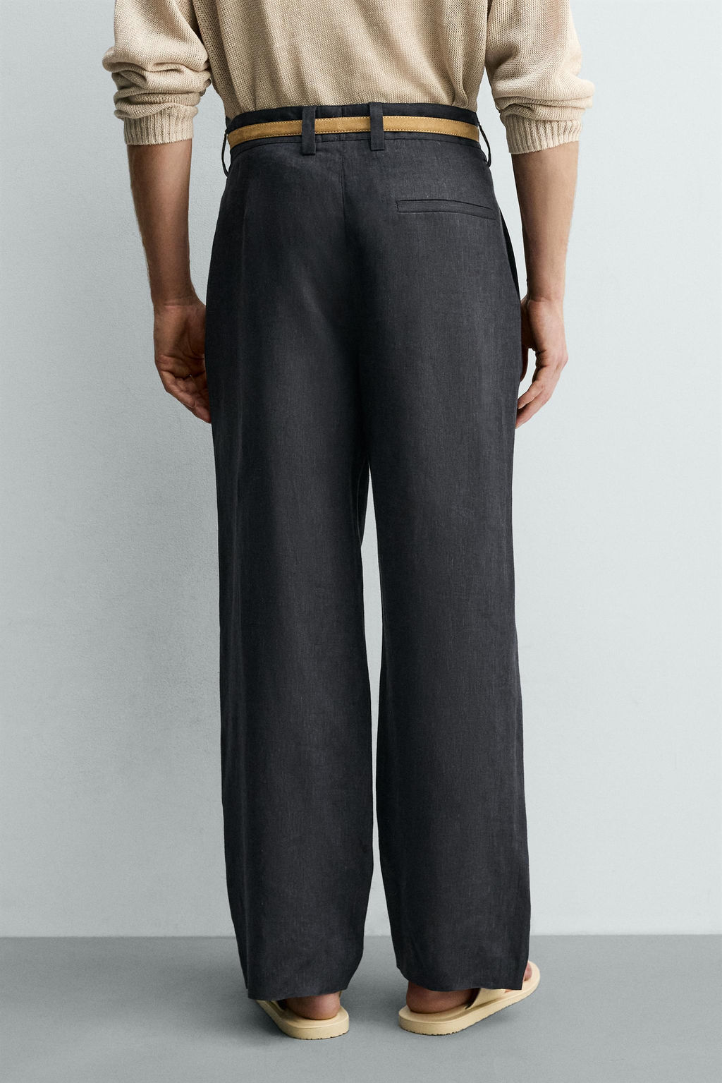 PANTAL?N 100% LINO PLIEGUES / ?ndigo - Zara фото 3