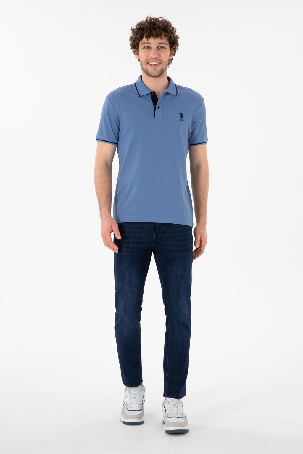 Erkek Slim Fit Polo Yaka Koyu Mavi Basic Ti__rt Sepette S_rpriz _ndirim - U.s. polo assn фото 5