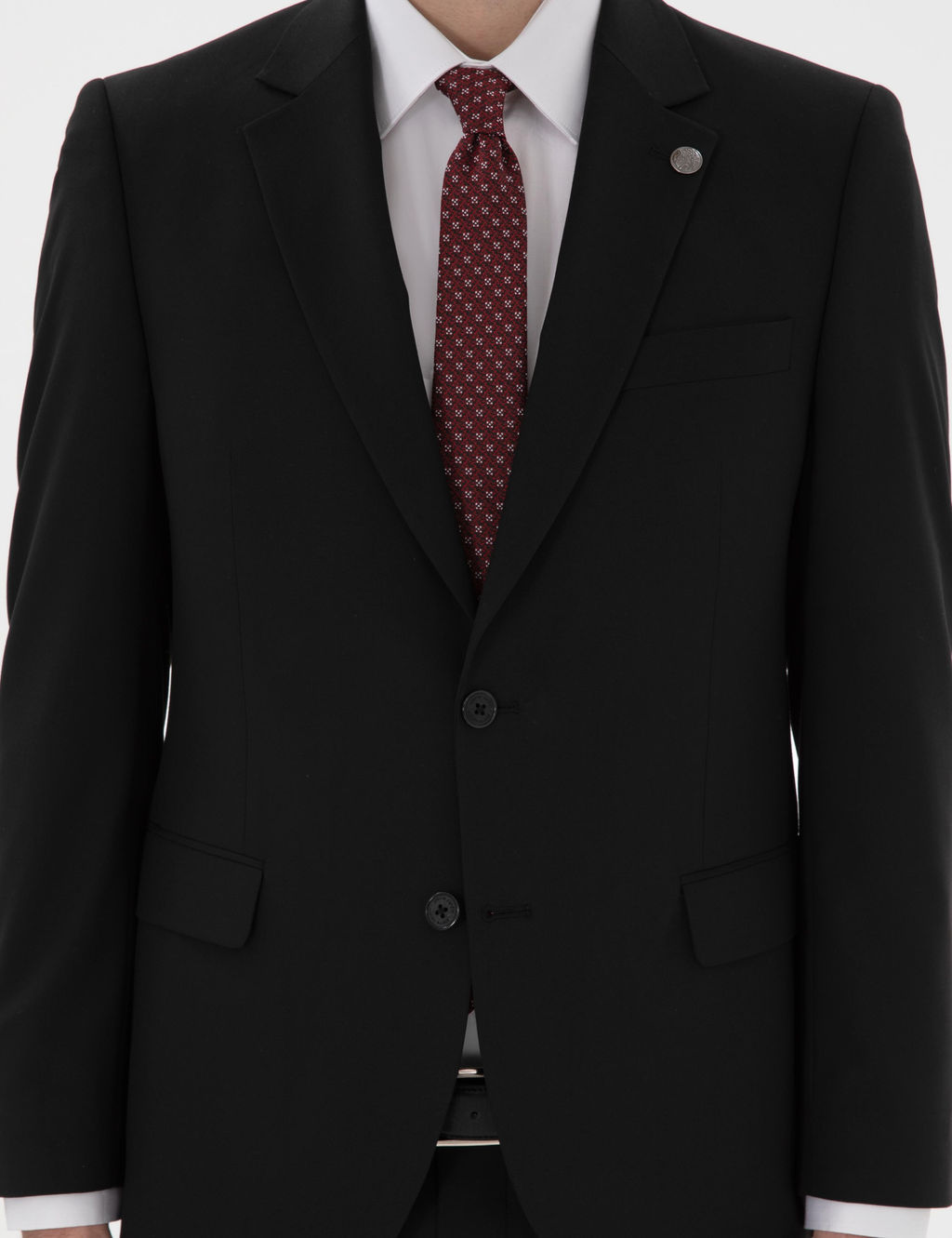 Siyah Slim Fit Tak_m Elbise