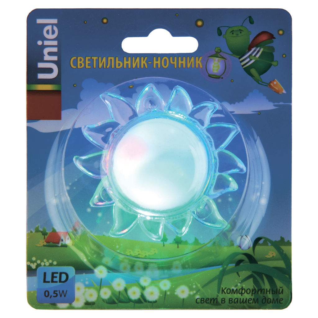DTL-308-Подсолнух/RGB/4LED/0,5W Светильник-ночник. Выключатель на корпусе. Блистер - Volpe фото 7