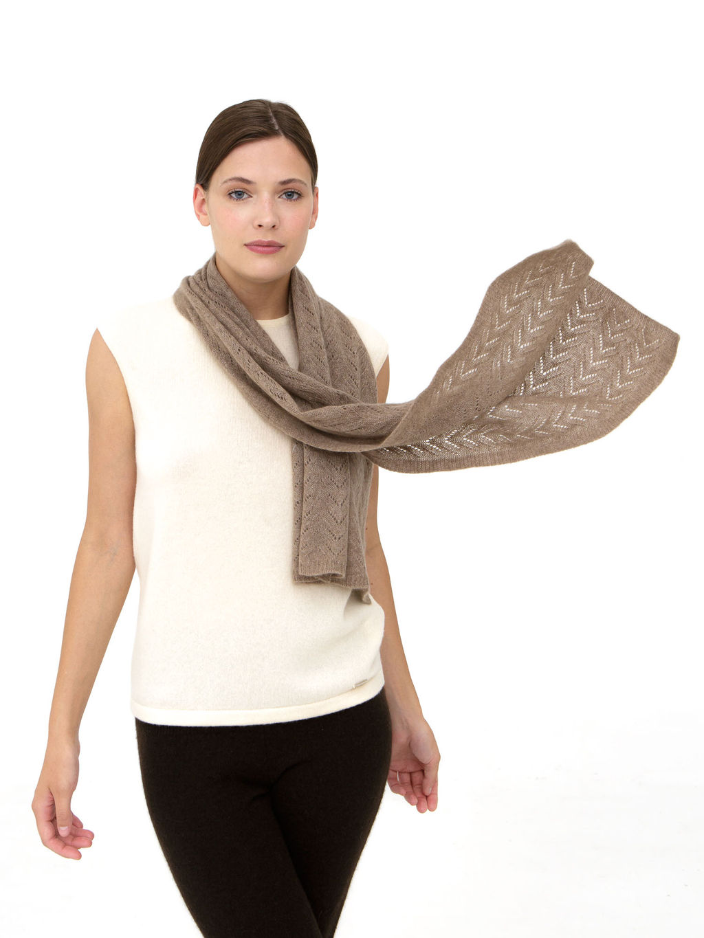 Палантин из кашемира UL капучино