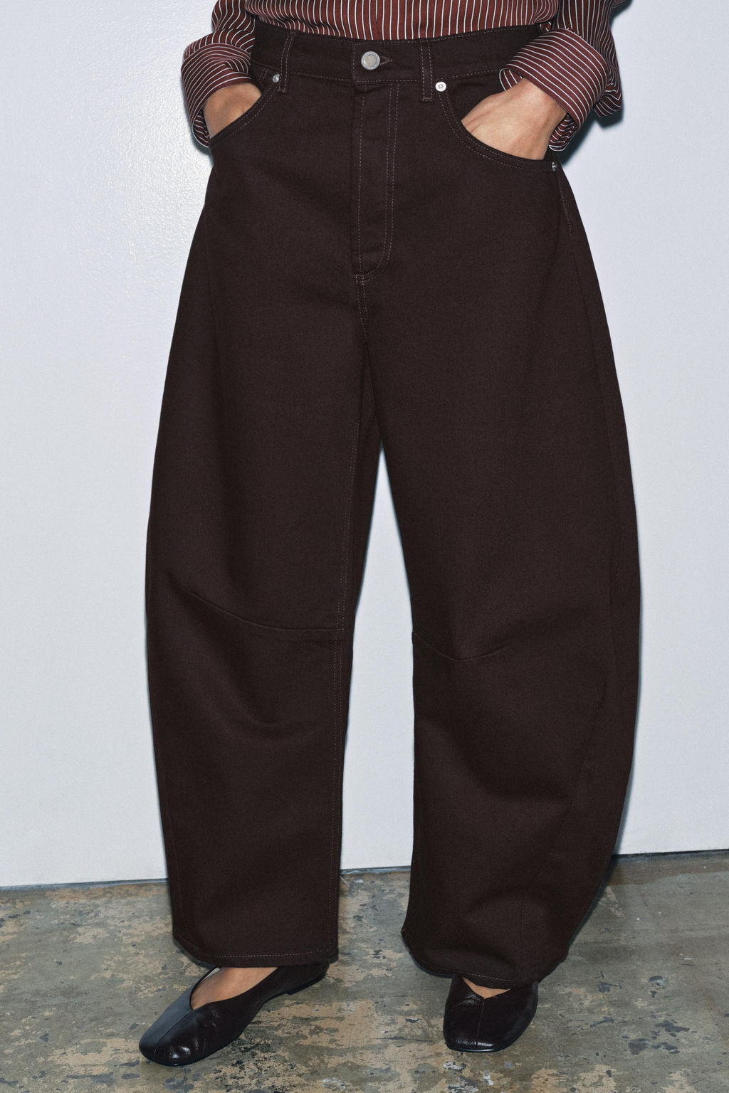 ZW COLLECTION MID-WAIST BALLOON JEANS - Zara фото 2