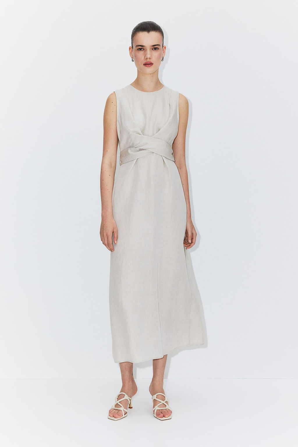 MAMA Vestido de lactancia en mezcla de lino - H&m фото 3