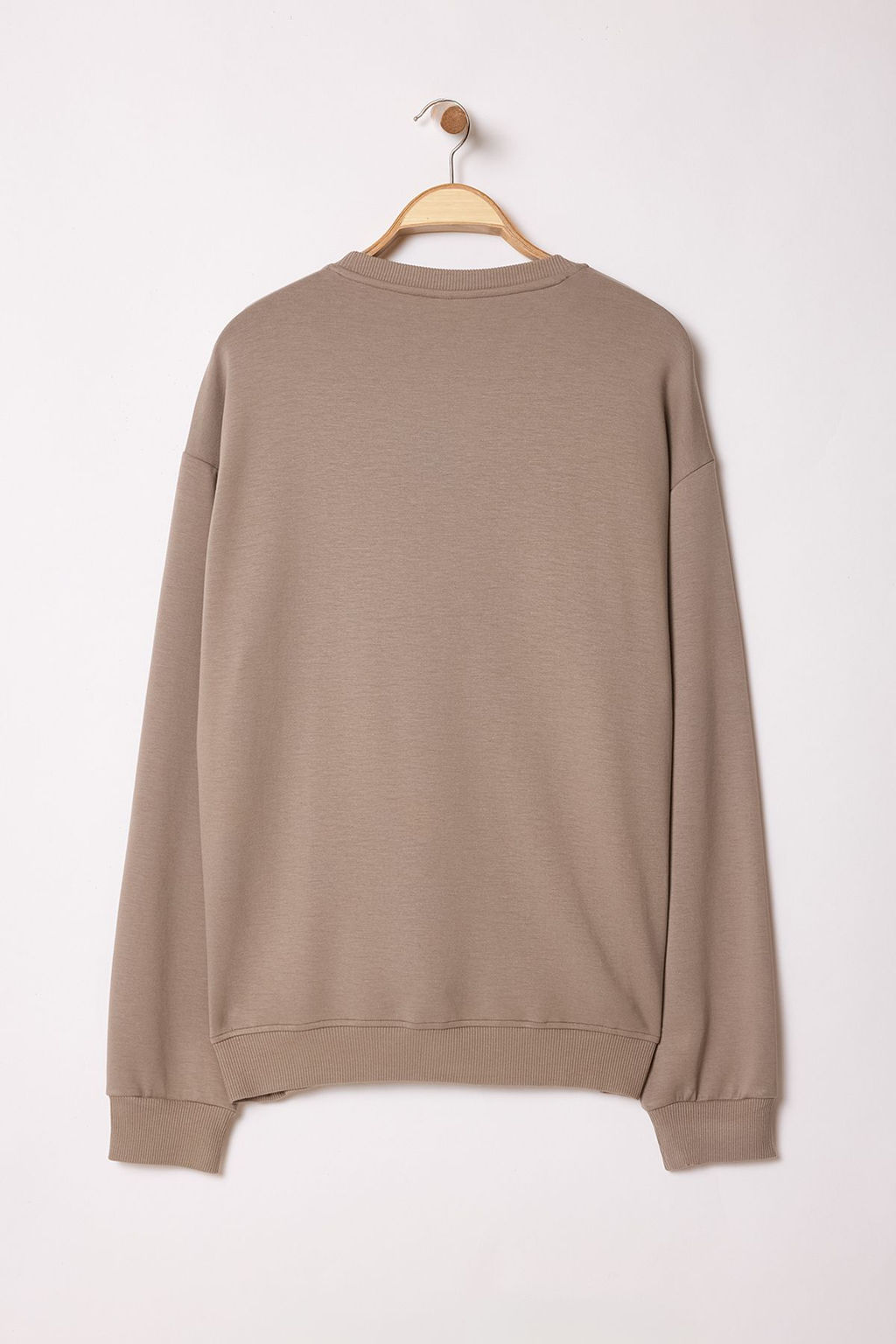 Vizon More Sustainable Oversize/Genis Kesim Yaz? Nak?sl? Sardonsuz Sweatshirt TMNAW25SW00209