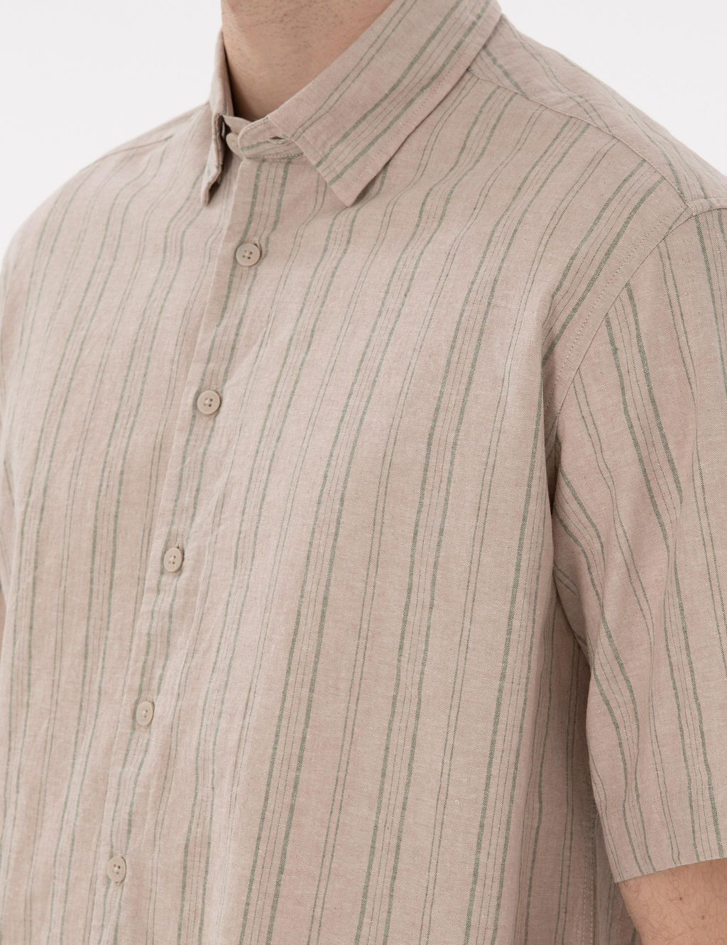 Рубашка Pierre Cardin Oversize лен хаки