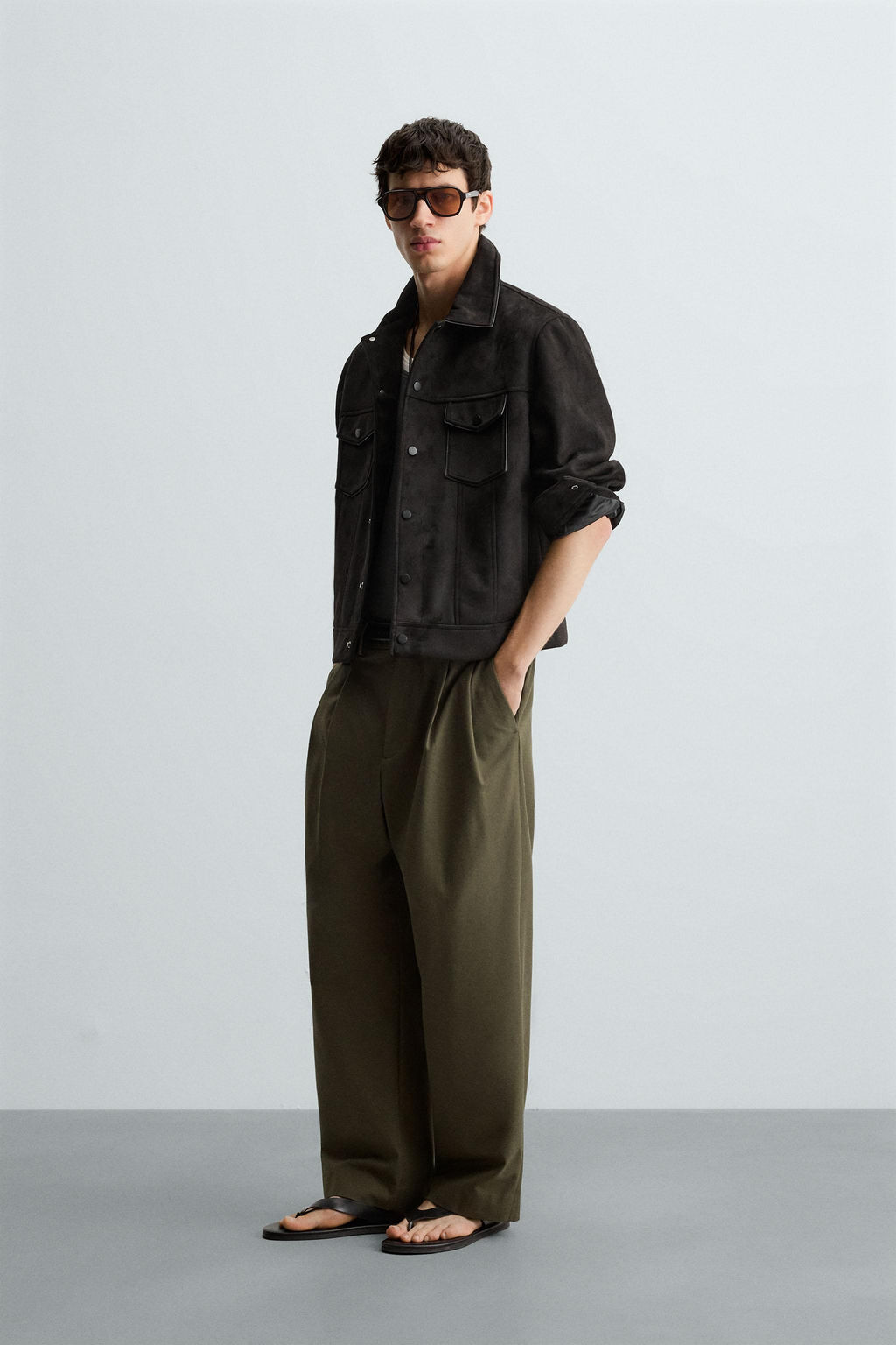 FAUX SUEDE REGULAR FIT JACKET - Zara фото 4